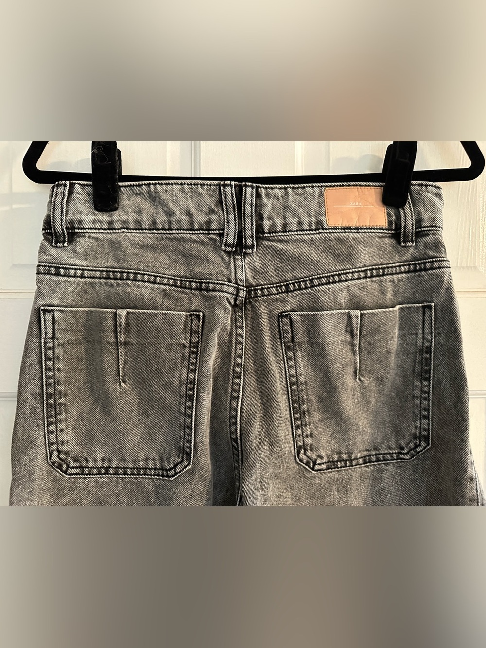 Zara Wide Leg High-Rise Gray Wash Jeans 100% Cotton Size 6 - Picture 4 of 10